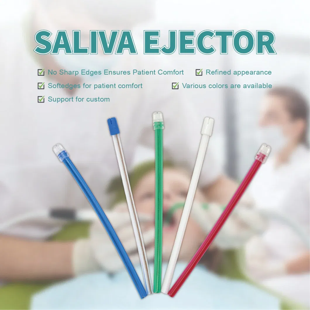 Wholesale Colorful/Clear Suction Tips Aspirator Tube Disposable Dental Saliva Ejectors Bendable
