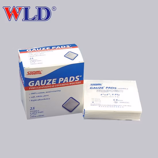 Almohadilla de gasa médica de suministros médicos desechables de color blanco